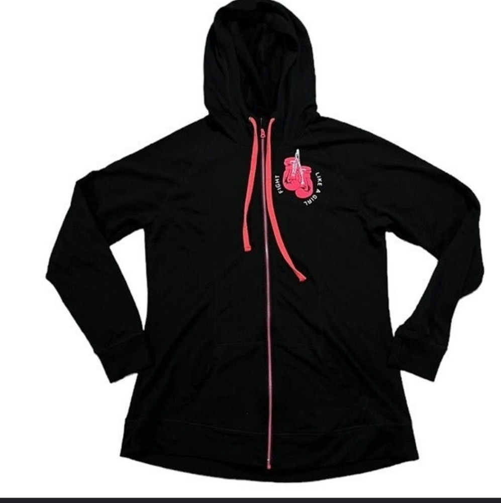 TORRID "fight like a girl" breast cancer zip up sweatshirt